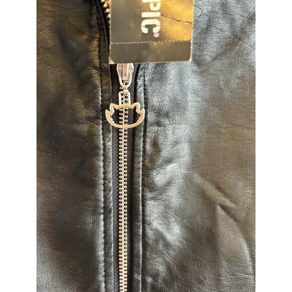 Y2K Hot Topic Faux Leather Mini Skirt Zip Up Cat Punk Goth Emo Cheetah M - Picture 10 of 13